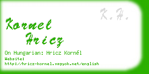 kornel hricz business card